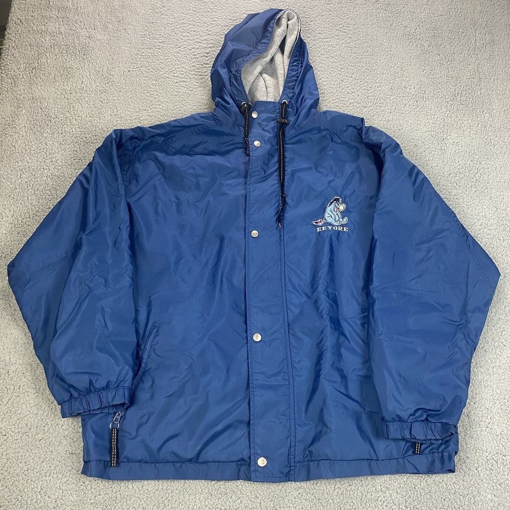 Vintage Disney Store Eeyore Jacket Size XL Winnie The Pooh Lined Hooded Stitched